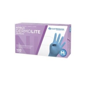 CUATROGASA GUANTE NITRILO DERMOLITE AZUL T-M 100 UNIDADES 3.5 GR