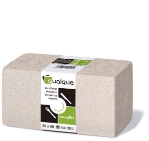 SERVILLETAS 20X20 NATURAL 1/4 PP 2C 4500 UNDS