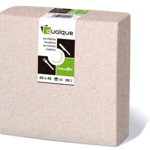 SERVILLETAS 40X40 NATURAL 1/4 2C PP 1800 UNDS