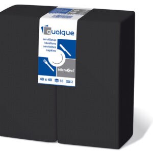SERVILLETAS 40X40 NEGRA 1/8 2C PP 1800 UNDS